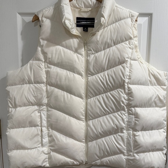 Lands' End Jackets & Blazers - Lands' End Cream Track My Down Zip-Up Vest 3X LNWOT